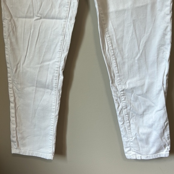 Eileen Fisher White Denim Skinny Organic Cotton Blend Straight Jean Sz 8 - Picture 5 of 13